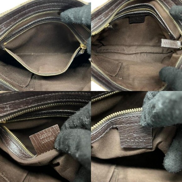 Authentic Gucci GG Supreme Web Canvas Hasler Sherry Shoulder Bag Horsebit Tote - Picture 9 of 9